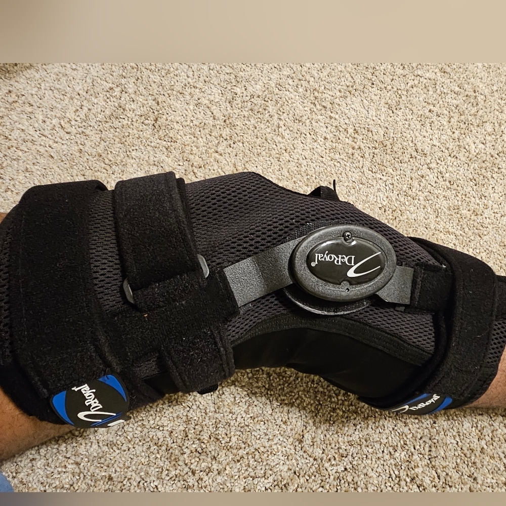 DonJoy DeRoyal Hinged Knee Brace in Black with Blue Accents